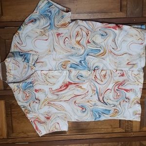 12th Tribe NWOT Marble Button Down Shirt Sz L